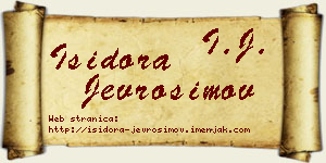 Isidora Jevrosimov vizit kartica